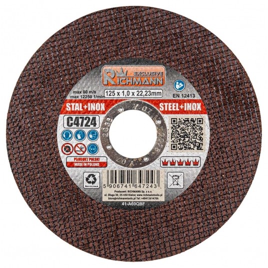 C4724 TARCZA METAL + INOX 125x1 PROFI -zdjęcie numer 1