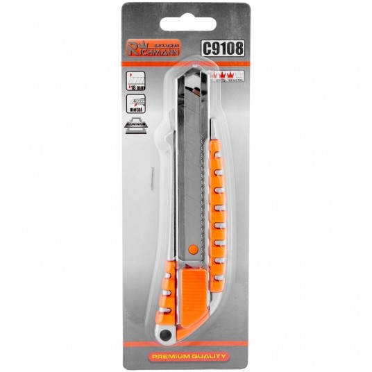 C9108 NOŻYK DO TAPET ALUMINIOWY 18MM GUMOWANY -zdjęcie numer 1
