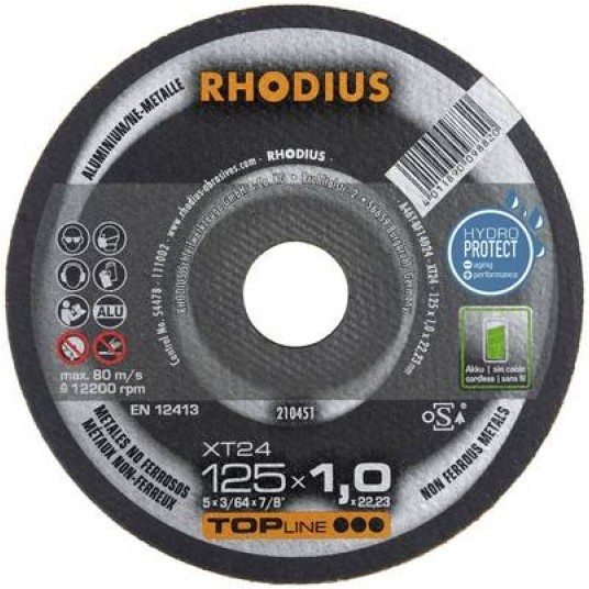 Tarcza do aluminium125x1,0x22 XT24 TOP RHODIUS -zdjęcie numer 1