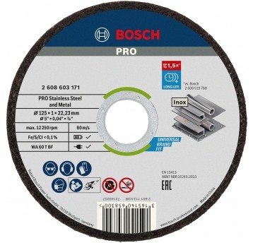 TARCZA INOX 125X1 BOSCH 2608603171